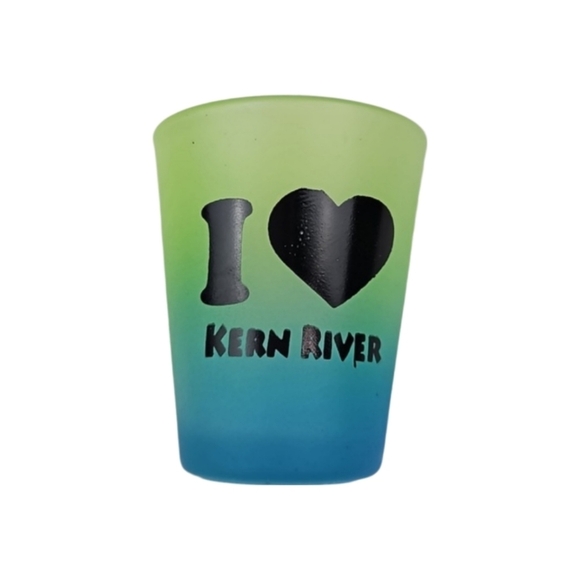 Ombre Shotglass I Love Kern River Green Blue - Picture 3 of 6